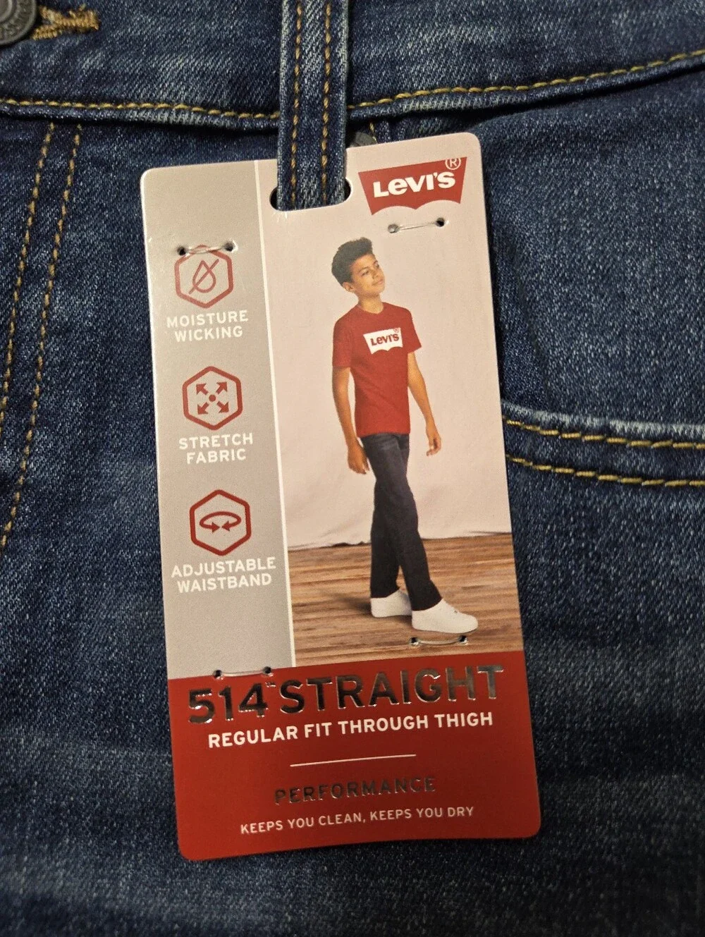 Levis 514 Boys Jeans Medium Blue Wash Size 18 Regular 29x31 Straight Leg Nwt